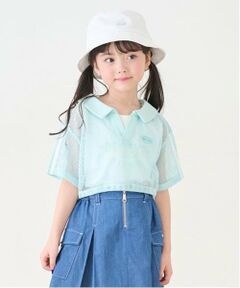 mezzo piano / メゾピアノ Tシャツ | 衿つきメッシュプルオーバー＆タンクトップセット