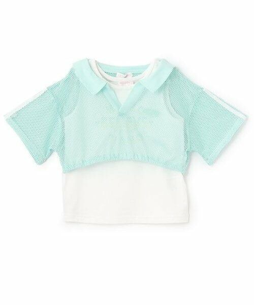 mezzo piano / メゾピアノ Tシャツ | 衿つきメッシュプルオーバー＆タンクトップセット | 詳細17