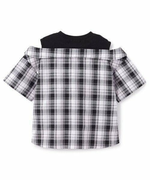 mezzo piano / メゾピアノ シャツ・ブラウス | ドッキング　チェックシャツ | 詳細1