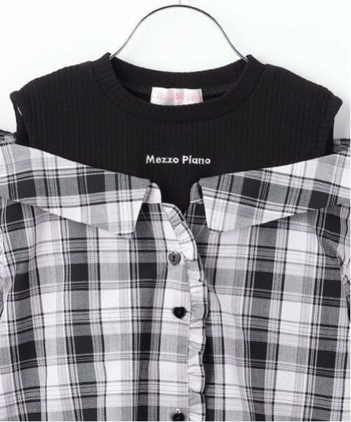 mezzo piano / メゾピアノ シャツ・ブラウス | ドッキング　チェックシャツ | 詳細2