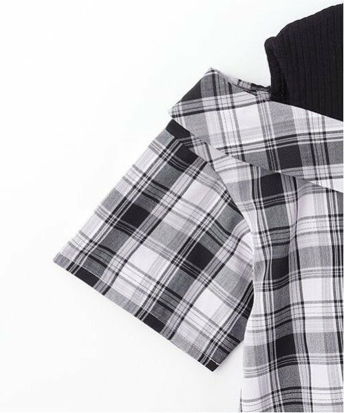 mezzo piano / メゾピアノ シャツ・ブラウス | ドッキング　チェックシャツ | 詳細5