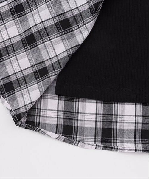 mezzo piano / メゾピアノ シャツ・ブラウス | ドッキング　チェックシャツ | 詳細7