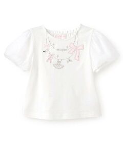 mezzo piano / メゾピアノ Tシャツ | バレエネックレス刺しゅう　Tシャツ