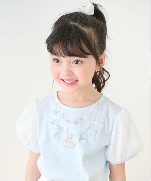 mezzo piano / メゾピアノ Tシャツ | バレエネックレス刺しゅう　Tシャツ | 詳細10