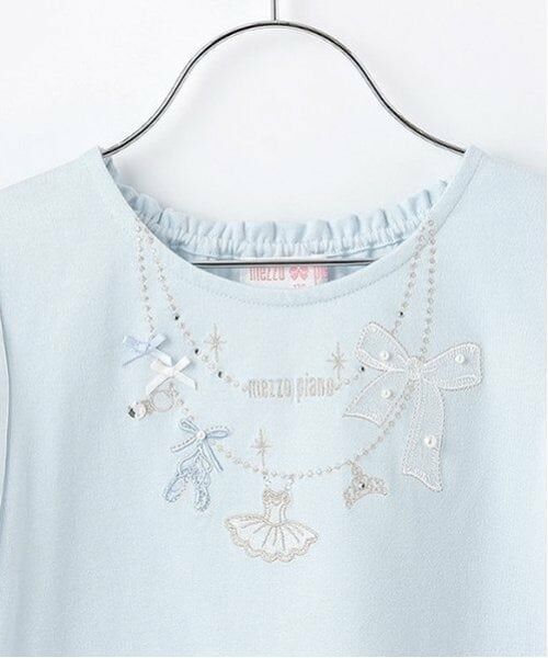 mezzo piano / メゾピアノ Tシャツ | バレエネックレス刺しゅう　Tシャツ | 詳細3
