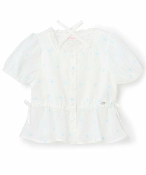 mezzo piano / メゾピアノ シャツ・ブラウス | ハート刺しゅうペプラム　シアーブラウス | 詳細11