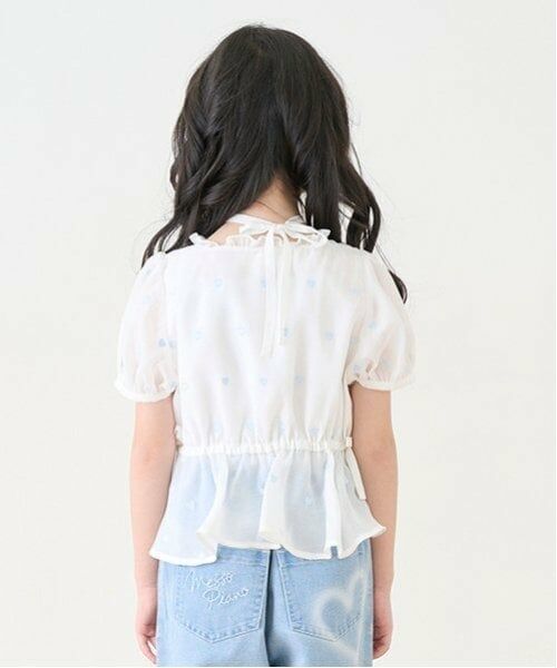 mezzo piano / メゾピアノ シャツ・ブラウス | ハート刺しゅうペプラム　シアーブラウス | 詳細14