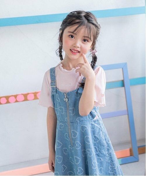 mezzo piano / メゾピアノ Tシャツ | ハートくり抜き　プチハイ　半袖Tシャツ | 詳細1