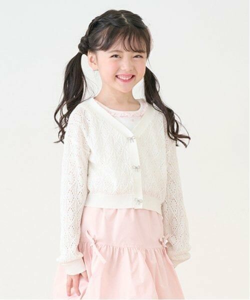mezzo piano / メゾピアノ カーディガン・ボレロ | キラキラシアーカーディガン（オフ ホワイト）