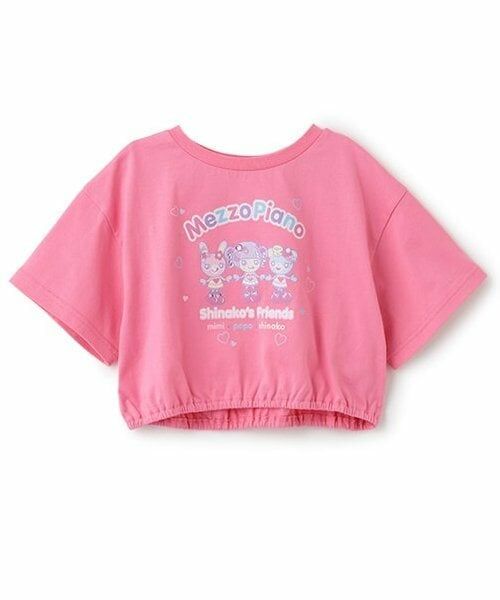 mezzo piano / メゾピアノ Tシャツ | 【しなこちゃん×ミミポポ】Tシャツ（チェリー ピンク）