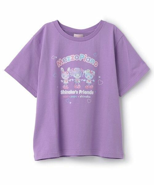 mezzo piano / メゾピアノ Tシャツ | 【しなこちゃん×ミミポポ】Tシャツ　大人用（パープル）