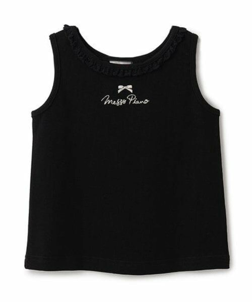 mezzo piano / メゾピアノ キャミソール・チューブトップ | テレコタンクトップ（黒）