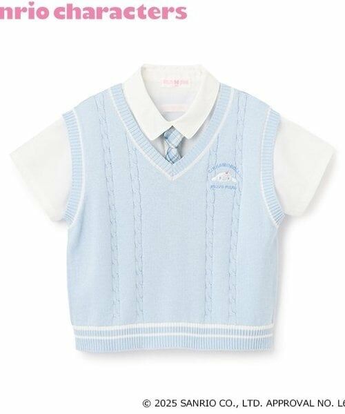 mezzo piano / メゾピアノ シャツ・ブラウス | 【マイメロディ・シナモロール】ベスト＆ブラウスSET（サックス）