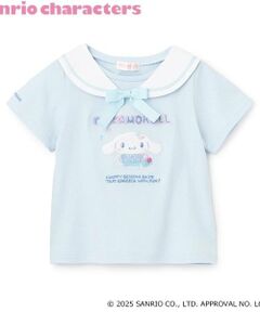 mezzo piano / メゾピアノ Tシャツ | 【マイメロディ・シナモロール】セーラー衿つきTシャツ
