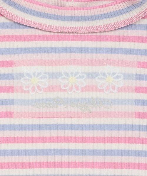 mezzo piano / メゾピアノ Tシャツ | 6031209R　マルチボーダー　パフスリーブTシャツ | 詳細3