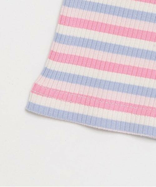 mezzo piano / メゾピアノ Tシャツ | 6031209R　マルチボーダー　パフスリーブTシャツ | 詳細5