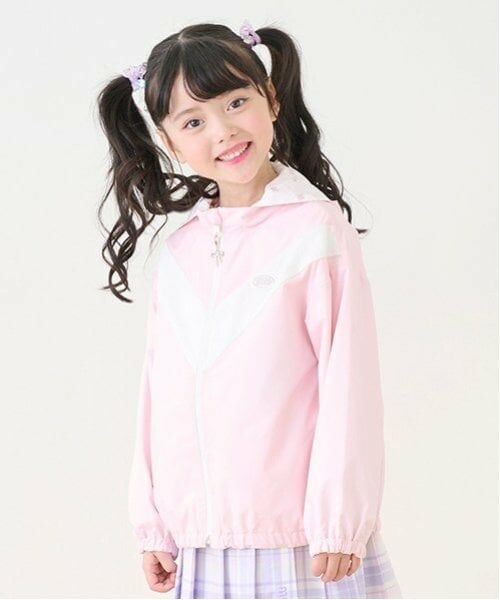 mezzo piano / メゾピアノ ブルゾン | 切替×花柄　リバーシブルブルゾン（ピンク）