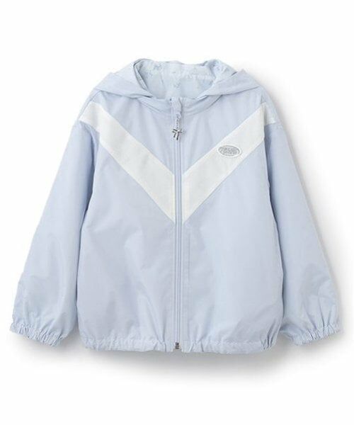 mezzo piano / メゾピアノ ブルゾン | 切替×花柄　リバーシブルブルゾン（サックス）