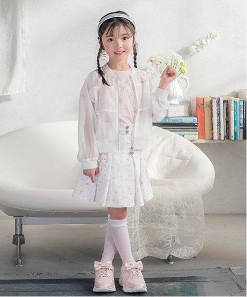 mezzo piano / メゾピアノ ブルゾン | レース切替　シアーブルゾン | 詳細1