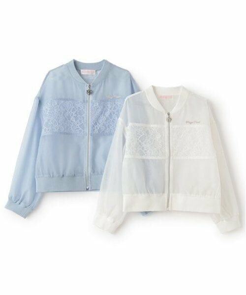 mezzo piano / メゾピアノ ブルゾン | レース切替　シアーブルゾン | 詳細7