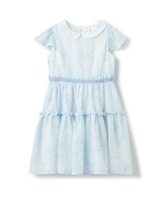 mezzo piano / メゾピアノ ミニ丈・ひざ丈ワンピース | 水彩ミモザ柄　衿付ワンピース