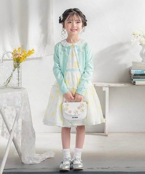 mezzo piano / メゾピアノ ミニ丈・ひざ丈ワンピース | 水彩ミモザ柄　衿付ワンピース | 詳細2