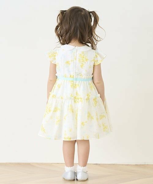 mezzo piano / メゾピアノ ミニ丈・ひざ丈ワンピース | 水彩ミモザ柄　衿付ワンピース | 詳細5
