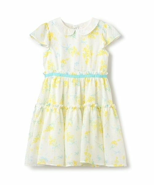 mezzo piano / メゾピアノ ミニ丈・ひざ丈ワンピース | 水彩ミモザ柄　衿付ワンピース | 詳細6