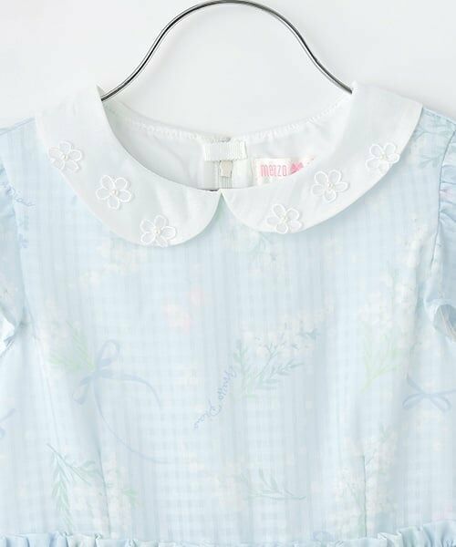 mezzo piano / メゾピアノ ミニ丈・ひざ丈ワンピース | 水彩ミモザ柄　衿付ワンピース | 詳細8