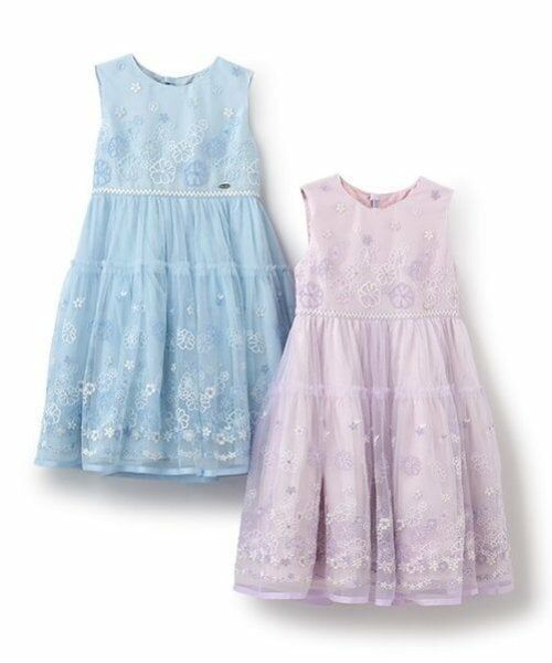 mezzo piano / メゾピアノ ミニ丈・ひざ丈ワンピース | 花刺しゅうチュールドレス | 詳細11