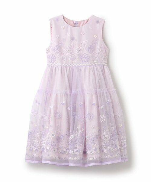 mezzo piano / メゾピアノ ミニ丈・ひざ丈ワンピース | 花刺しゅうチュールドレス | 詳細2