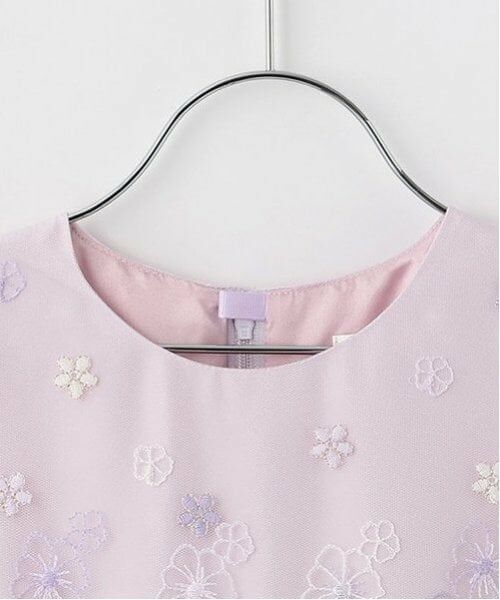 mezzo piano / メゾピアノ ミニ丈・ひざ丈ワンピース | 花刺しゅうチュールドレス | 詳細4