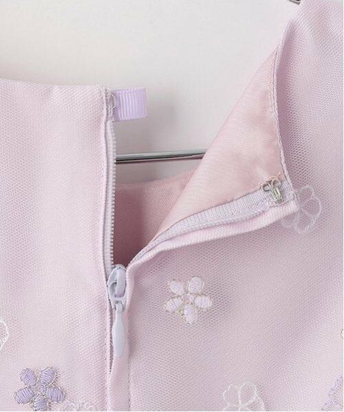 mezzo piano / メゾピアノ ミニ丈・ひざ丈ワンピース | 花刺しゅうチュールドレス | 詳細5