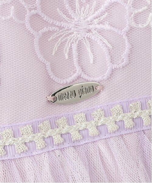 mezzo piano / メゾピアノ ミニ丈・ひざ丈ワンピース | 花刺しゅうチュールドレス | 詳細7