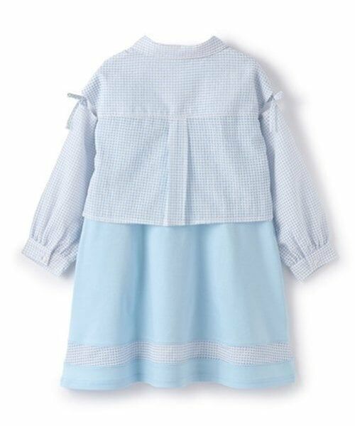 mezzo piano / メゾピアノ ミニ丈・ひざ丈ワンピース | シアーギンガムシャツ＆カットワンピースセット | 詳細1