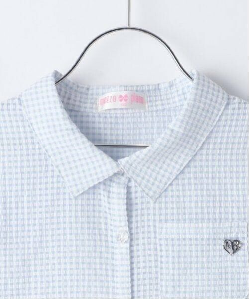 mezzo piano / メゾピアノ ミニ丈・ひざ丈ワンピース | シアーギンガムシャツ＆カットワンピースセット | 詳細3