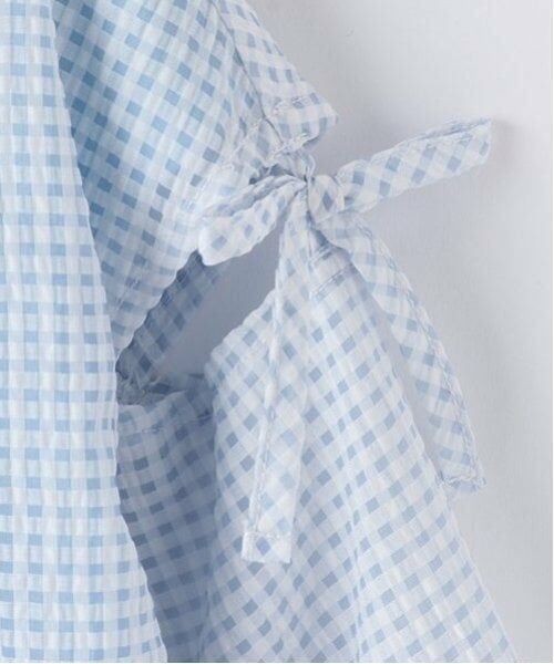 mezzo piano / メゾピアノ ミニ丈・ひざ丈ワンピース | シアーギンガムシャツ＆カットワンピースセット | 詳細5