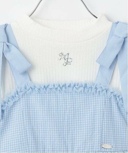 mezzo piano / メゾピアノ ミニ丈・ひざ丈ワンピース | ギンガムティアードチュールワンピース＆長袖Tシャツセット | 詳細3