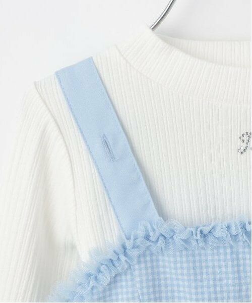 mezzo piano / メゾピアノ ミニ丈・ひざ丈ワンピース | ギンガムティアードチュールワンピース＆長袖Tシャツセット | 詳細5