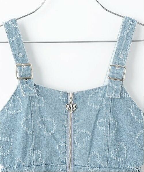 mezzo piano / メゾピアノ ミニ丈・ひざ丈ワンピース | ハート柄デニム　ジャンパースカート | 詳細5