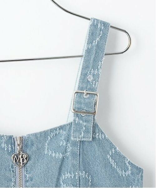 mezzo piano / メゾピアノ ミニ丈・ひざ丈ワンピース | ハート柄デニム　ジャンパースカート | 詳細6