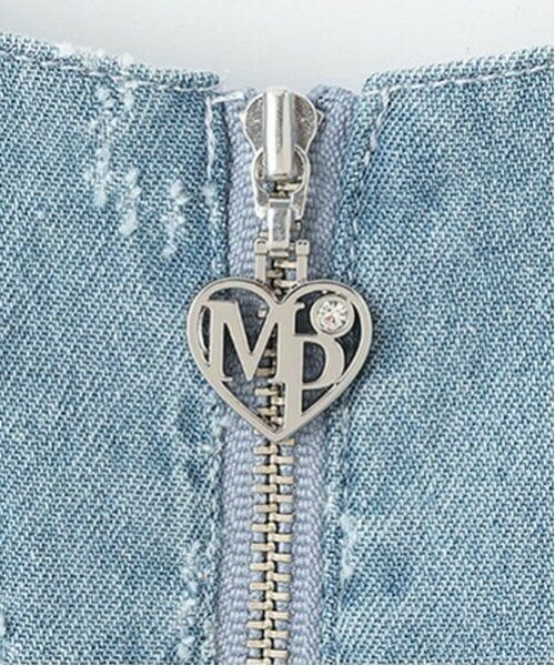 mezzo piano / メゾピアノ ミニ丈・ひざ丈ワンピース | ハート柄デニム　ジャンパースカート | 詳細7