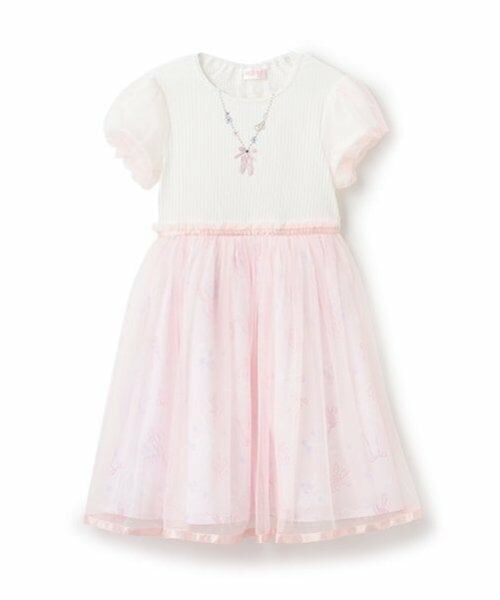 mezzo piano / メゾピアノ ミニ丈・ひざ丈ワンピース | フローラルバレエ柄　ドッキングワンピース | 詳細1