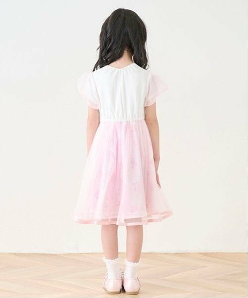 mezzo piano / メゾピアノ ミニ丈・ひざ丈ワンピース | フローラルバレエ柄　ドッキングワンピース | 詳細14