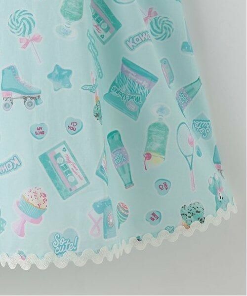 mezzo piano / メゾピアノ ミニ丈・ひざ丈ワンピース | ステッカー総柄　ドッキングワンピース | 詳細10