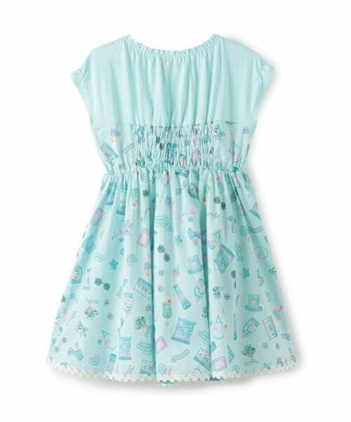 mezzo piano / メゾピアノ ミニ丈・ひざ丈ワンピース | ステッカー総柄　ドッキングワンピース | 詳細3