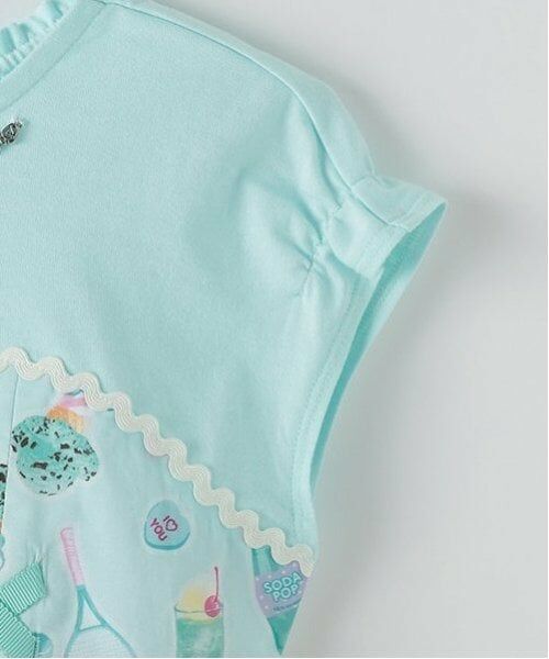 mezzo piano / メゾピアノ ミニ丈・ひざ丈ワンピース | ステッカー総柄　ドッキングワンピース | 詳細6