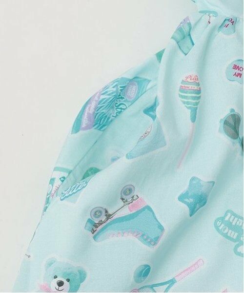 mezzo piano / メゾピアノ ミニ丈・ひざ丈ワンピース | ステッカー総柄　ドッキングワンピース | 詳細9