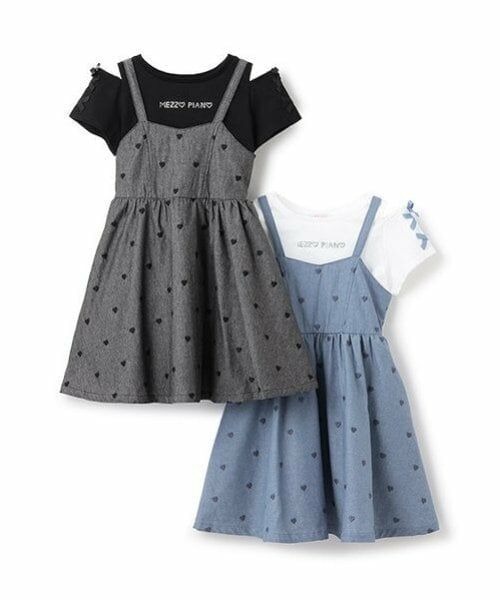 mezzo piano / メゾピアノ ミニ丈・ひざ丈ワンピース | 肩開きTシャツ＆キャミワンピースセット | 詳細15