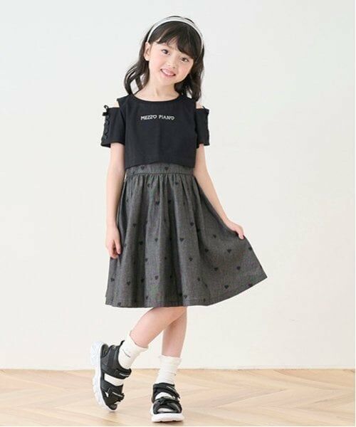 mezzo piano / メゾピアノ ミニ丈・ひざ丈ワンピース | 肩開きTシャツ＆キャミワンピースセット | 詳細18